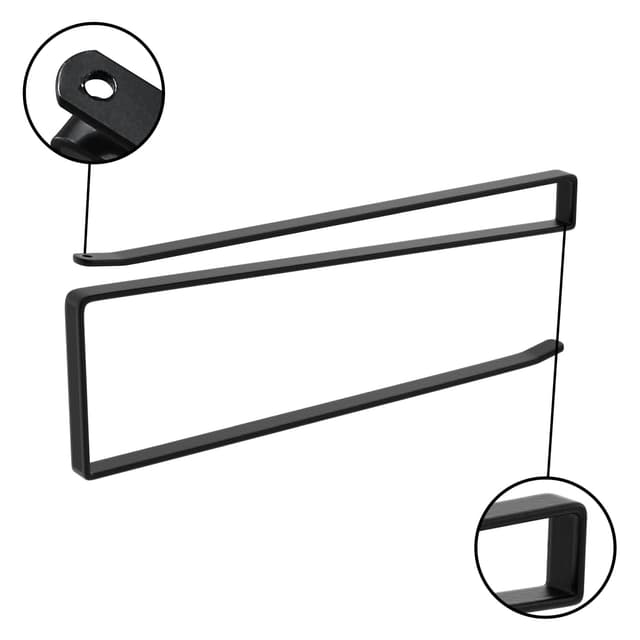 2x Holder til papirrulle Køkkenrulleholder (sort)