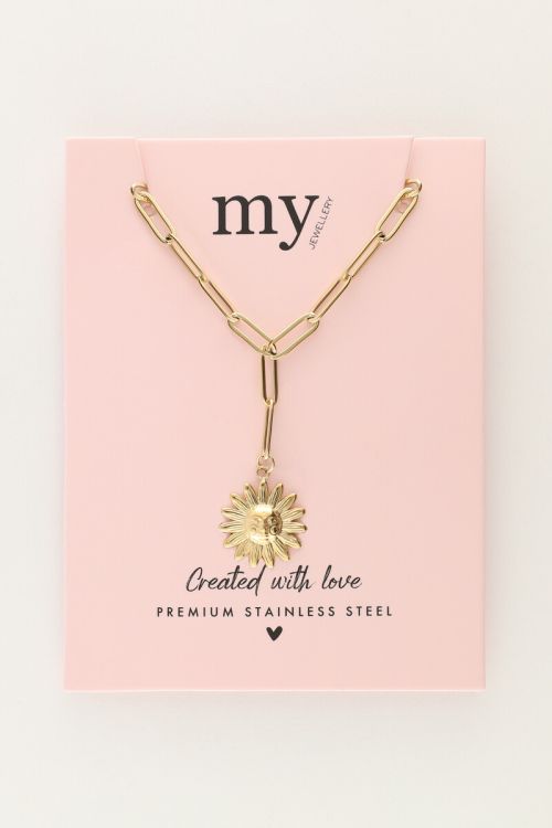 Lange schakelketting met zon