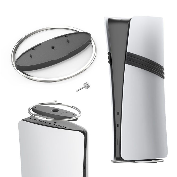 Sony PlayStation 5 PS5 / Pro / Slim Halterung Stand Dock (Verikal) - Schwarz / Silber