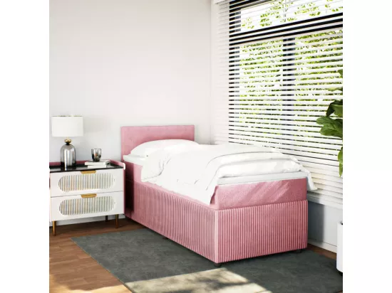 Sommier à lattes de lit avec matelas Rose 90x190 cm Velours