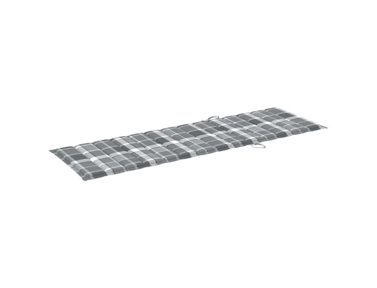 VIDAXL - Galette de chaise Coussin de chaise longue carreaux gris 200x60x4 cm tissu