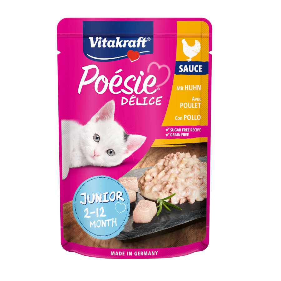 Sachê de Filé de Frango Vitakraft Junior Poésie 85g ao molho para gatos