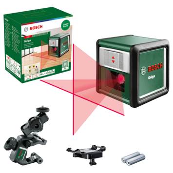 Bosch kruislijnlaser Quigo3 (incl. universele klem MM2 en adapter plaat)