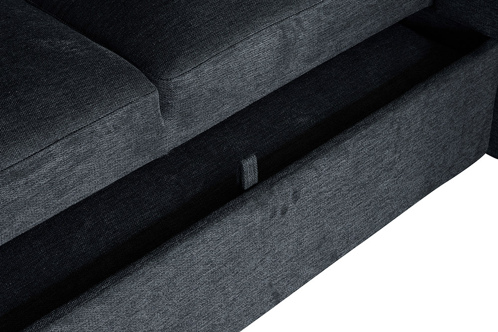 Schlafecksofa APARTMENT 245cm grau Strukturstoff inkl. Stauraum beidseitig aufbaubar