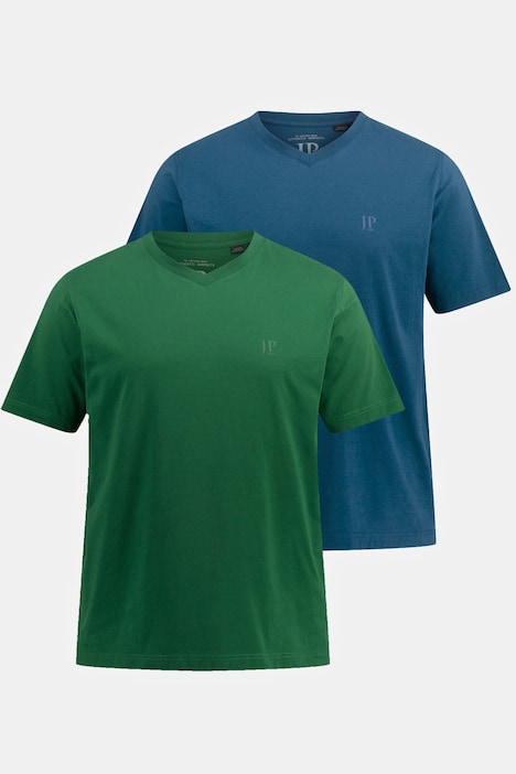 T-Shirts, Basic, 2er-Pack, V-Ausschnitt, Halbarm, bis 8 XL