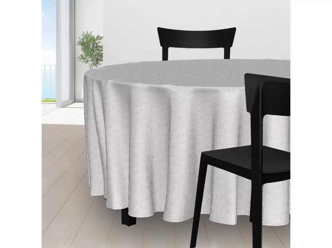 Nappe ronde diamètre 180 cm PAON blanc, par Soleil d'Ocre