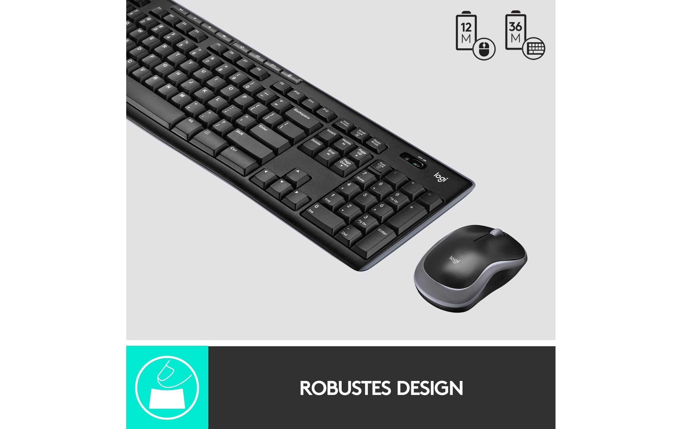 Tastatur-Maus-Set MK270 CH-LayoutKabelloses Tastatur-Maus-Set