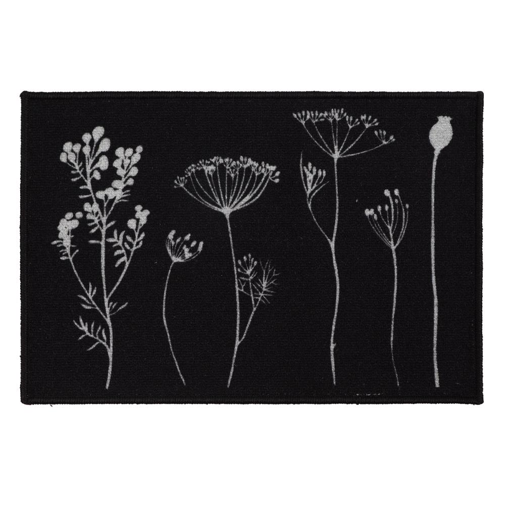 NO MARK Tapis Imprimé Noir Luance 40x60cm Herbier