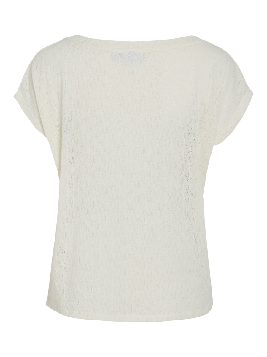 VILA<br>Camiseta de manga curta com decote canoa