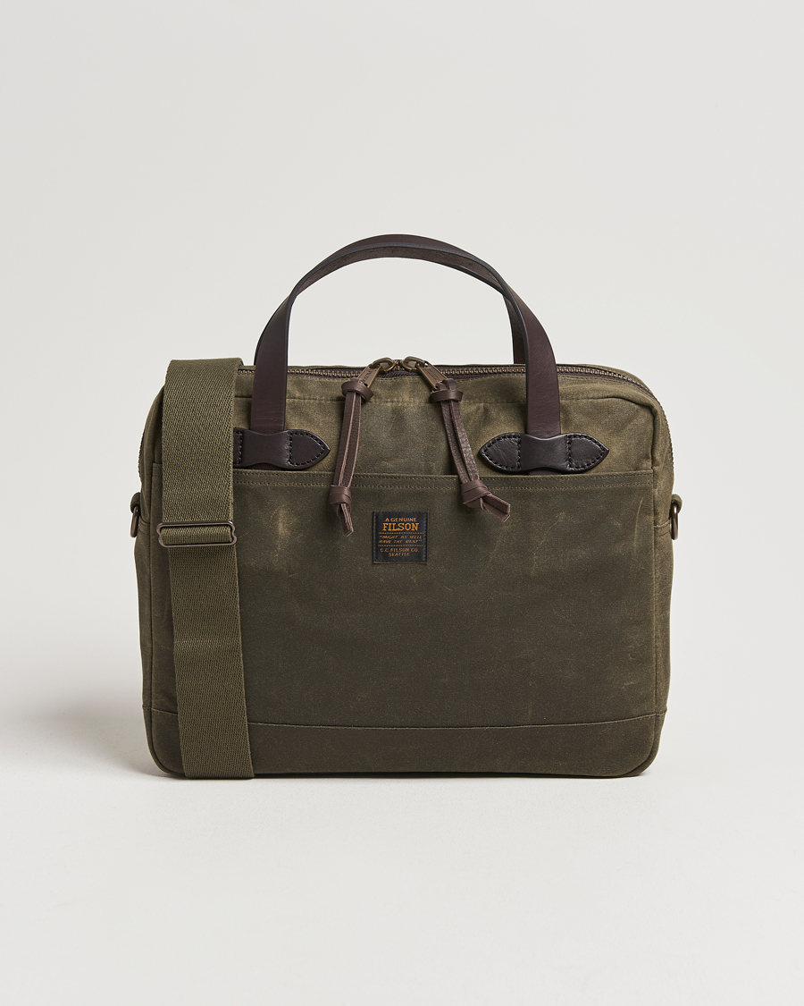 Filson Tin Cloth Compact Briefcase Otter Green