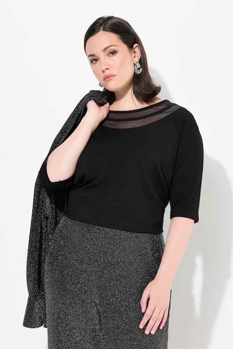 Shirt, Mesheinsatz, Classic, Rundhals, 3/4-Arm