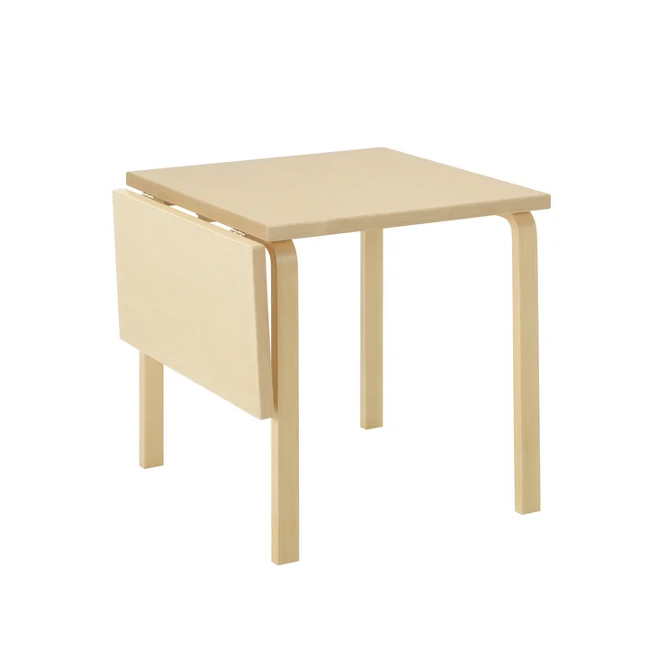 Artek - Aalto DL81C klappbarer Esstisch, H x L 74 x 79 / 112,5 cm, weiss