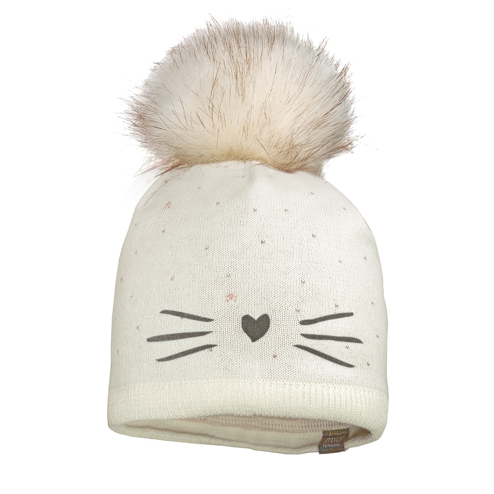 MAXIMO Beanie , mit Bommel, mit Stickerei, zweifarbig, wärmend