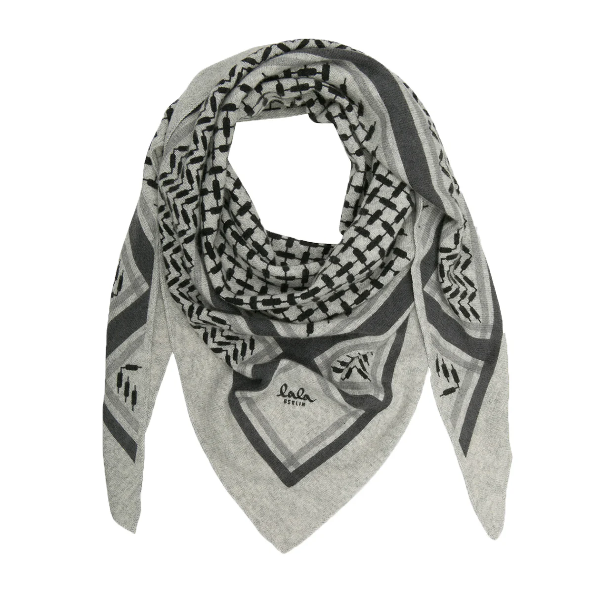 Lala Berlin  Triangle Trinity Classic M Tørklæde - Flanella / lightgrey melange