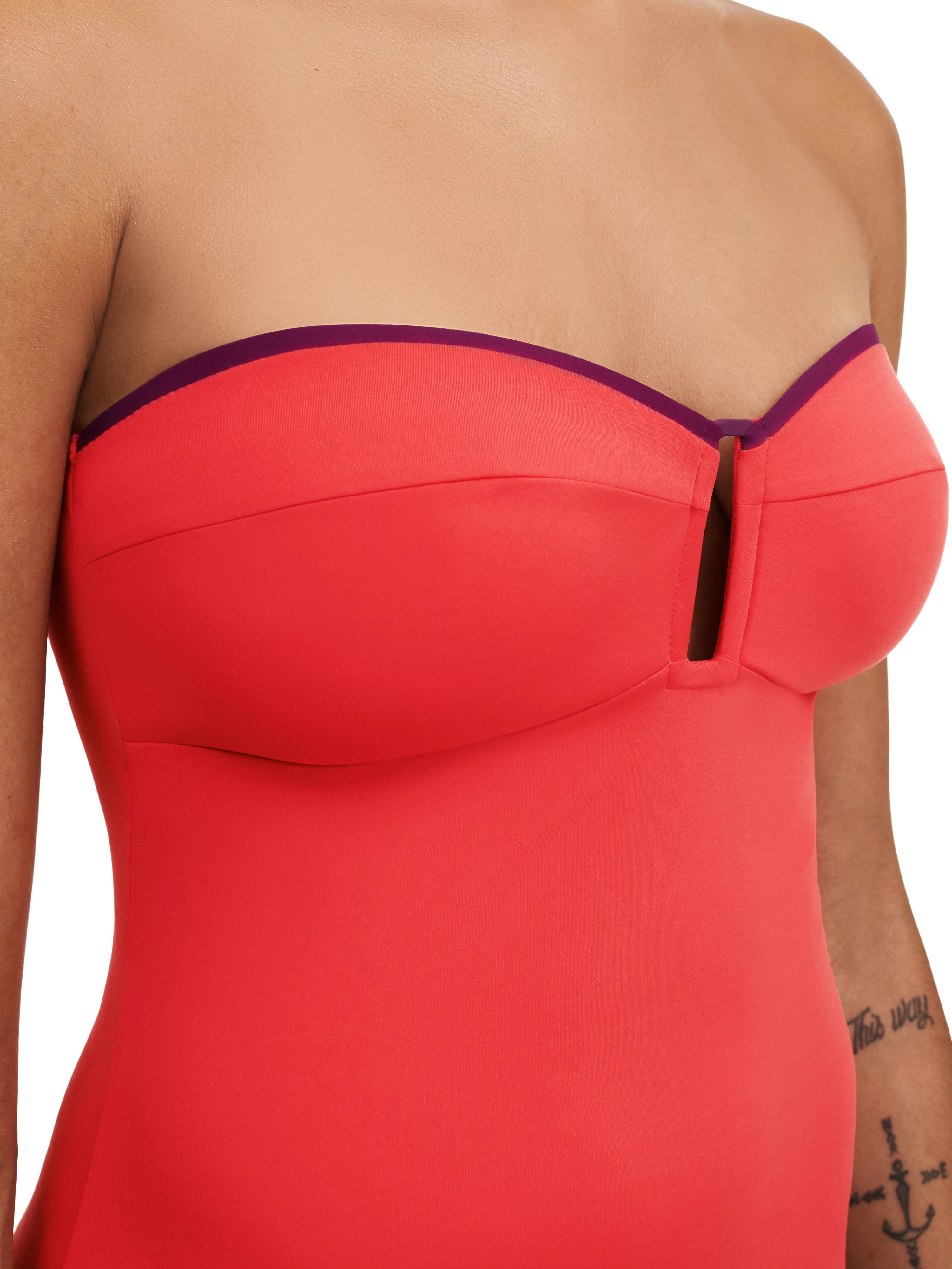 AUTHENTIC - Maillot de bain 1 pièce sans armature bandeau bretelles amovibles | Multicolore
