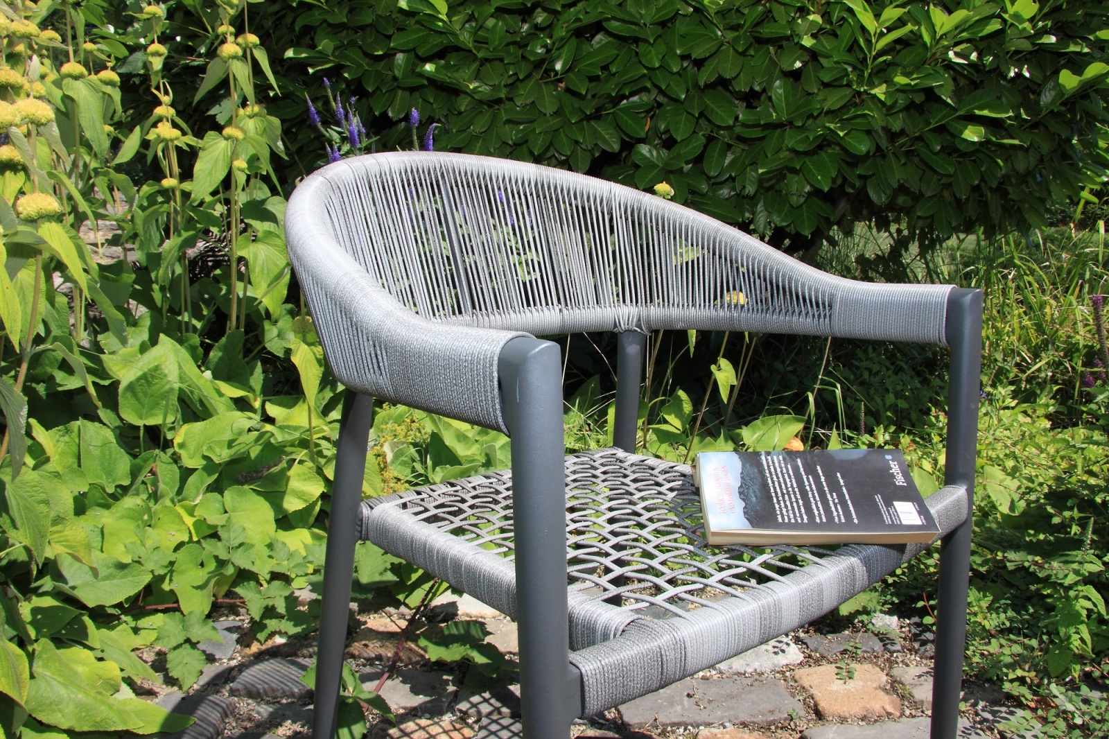 2-teiliges Gartenstuhl-Set - anthrazit - stapelbar - 56x78 cm