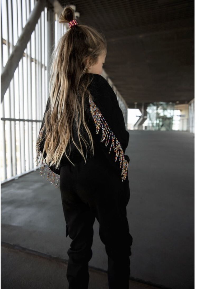 Salty Stitch zwarte salty stitch sweater fringe sweatshirt