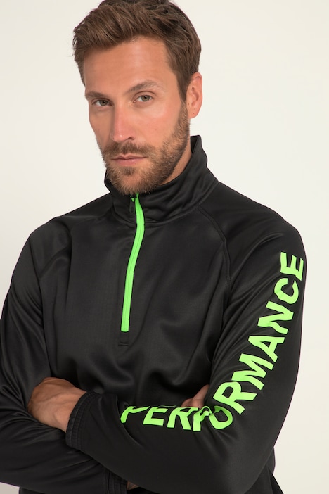 JAY-PI Sweater, Fitness, Neon-Akzente, Stehkragen, elastischer Bund