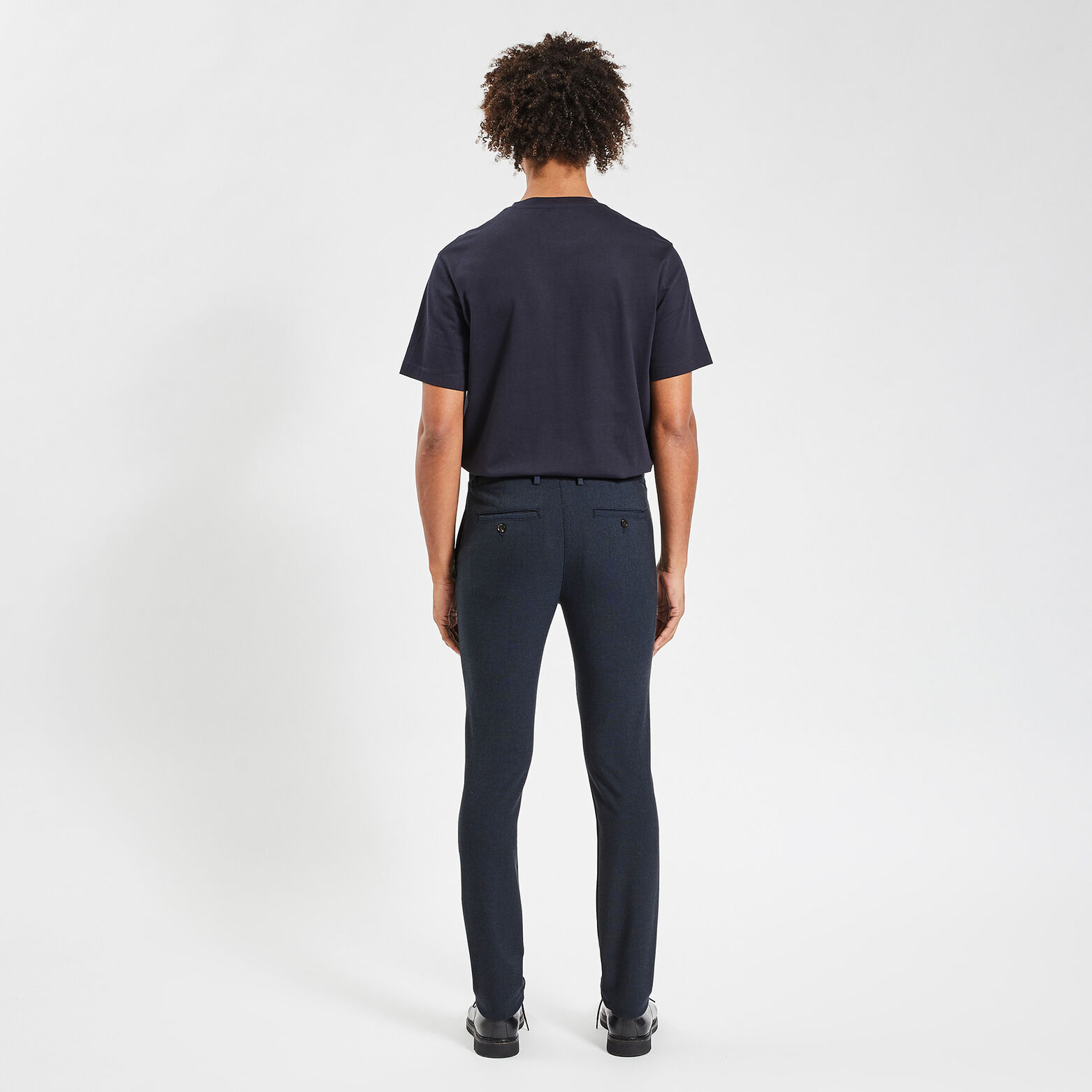 Pantalon chino slim elastiqué reliefé Bleu