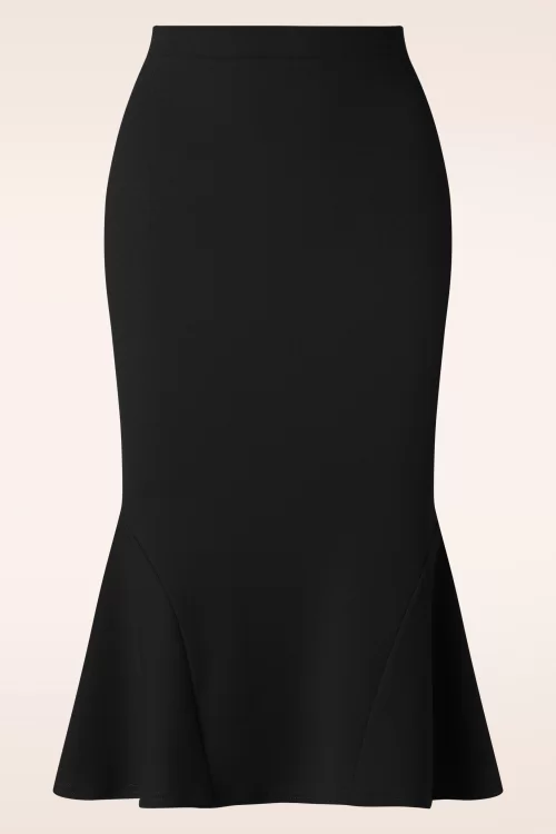 Vintage Chic for Topvintage Ellie Crepe pencil rok in zwart