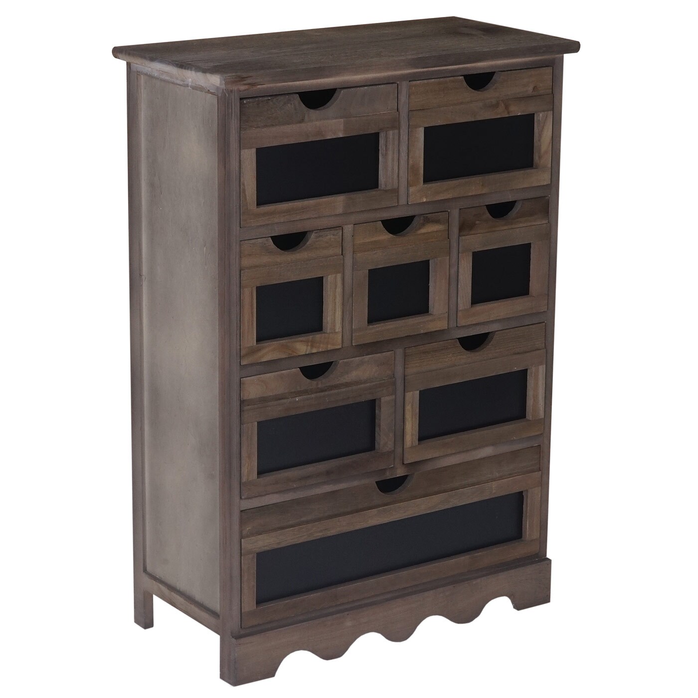Kommode Venlo, Schubladenschrank mit Tafel, Shabby-Look Vintage MVG-zertifiziert 87x60x30cm ~ braun