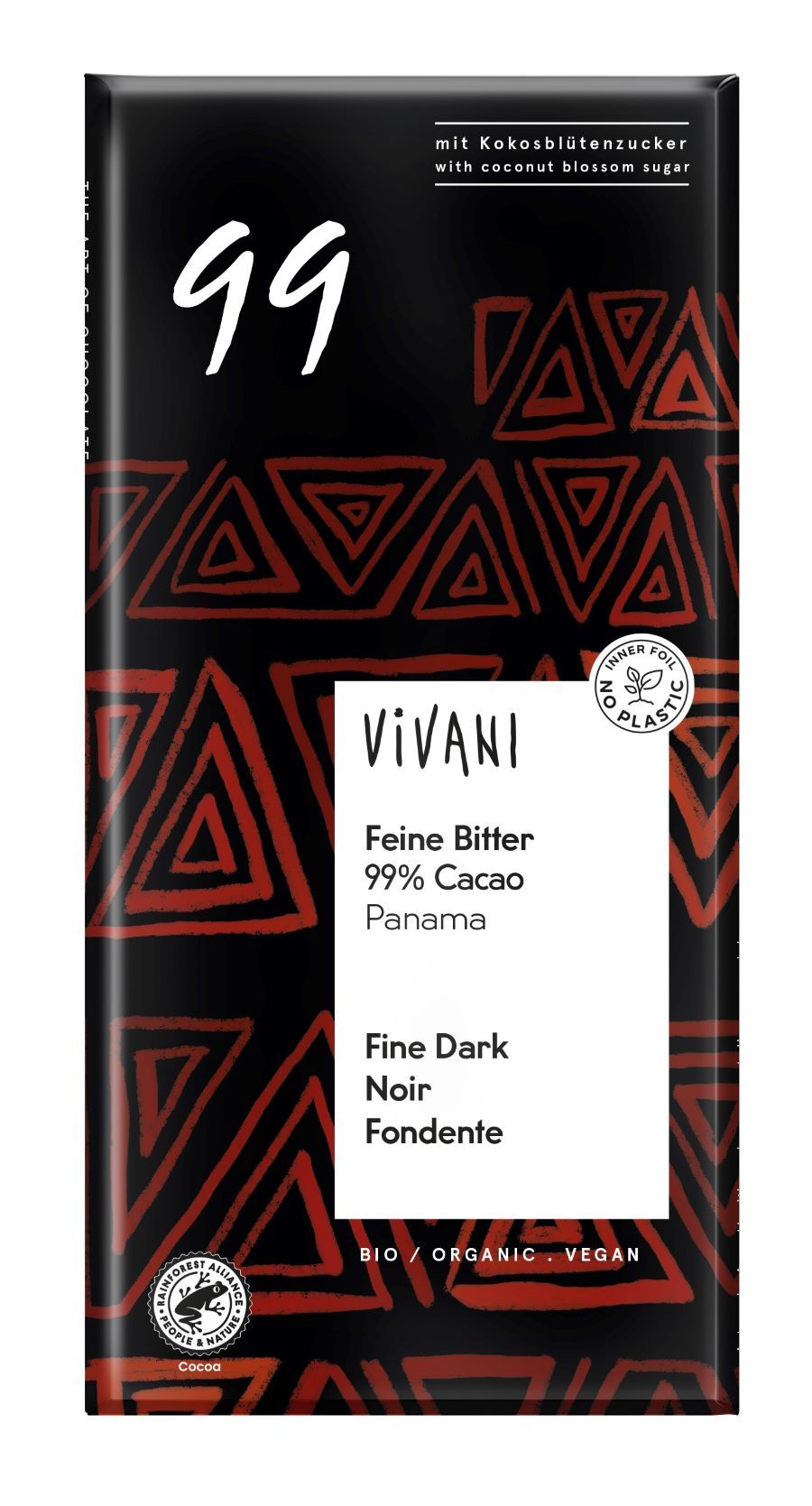 Vivani Mørk Sjokolade 99% med kokosblomstsukker