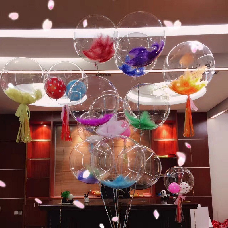 (50er Set) Ø40cm Party Ballons PVC befüllbare Luftballons - Transparent