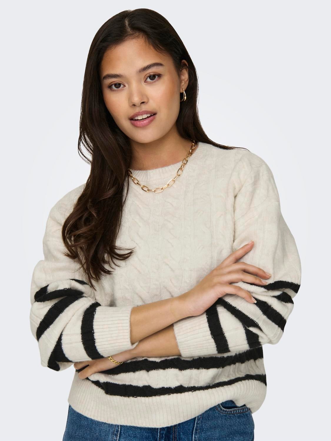 JDYZARI Strickpullover Sandshell