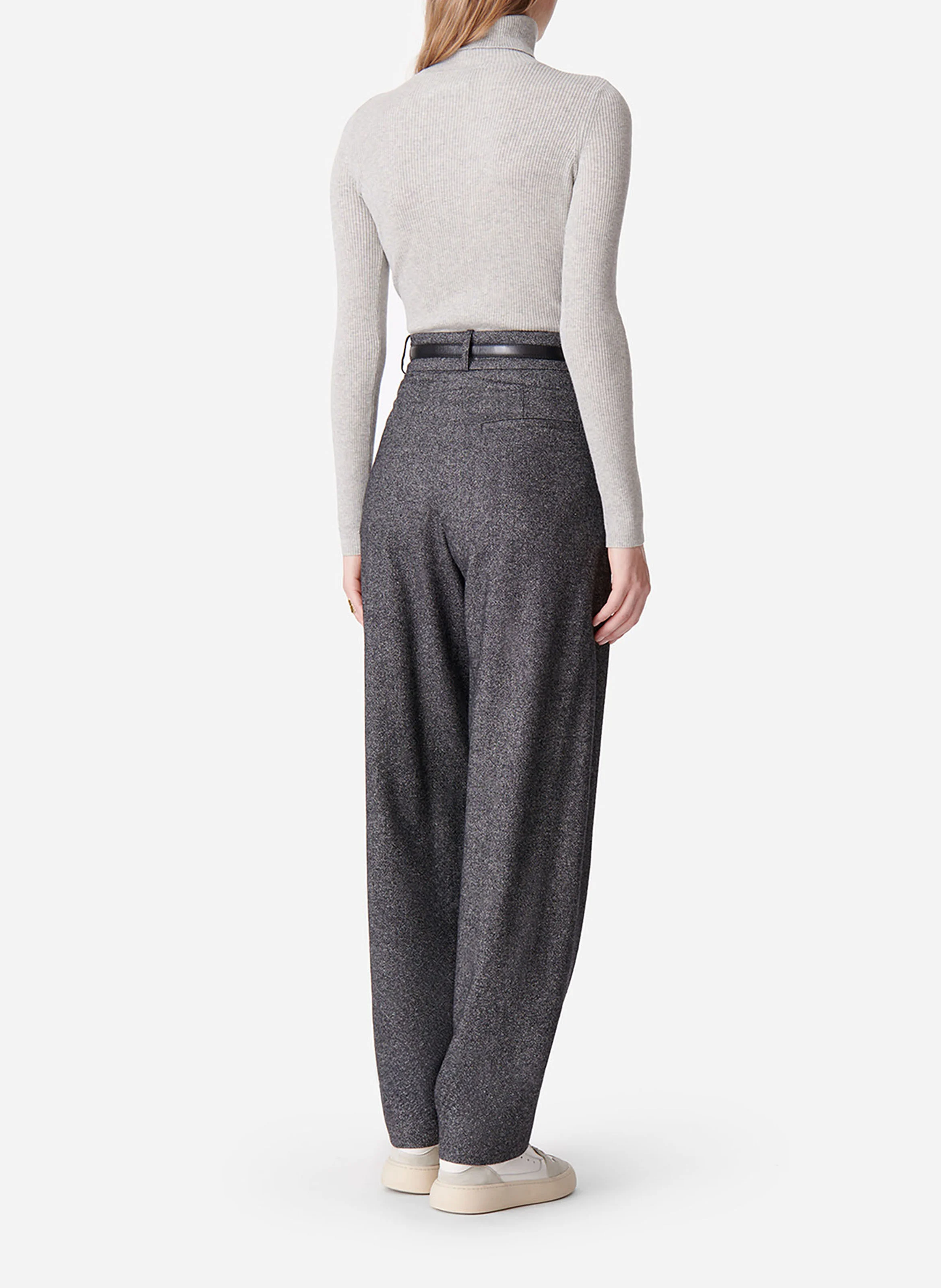 DAVID - Pantalon droit en laine mélangée | Gris