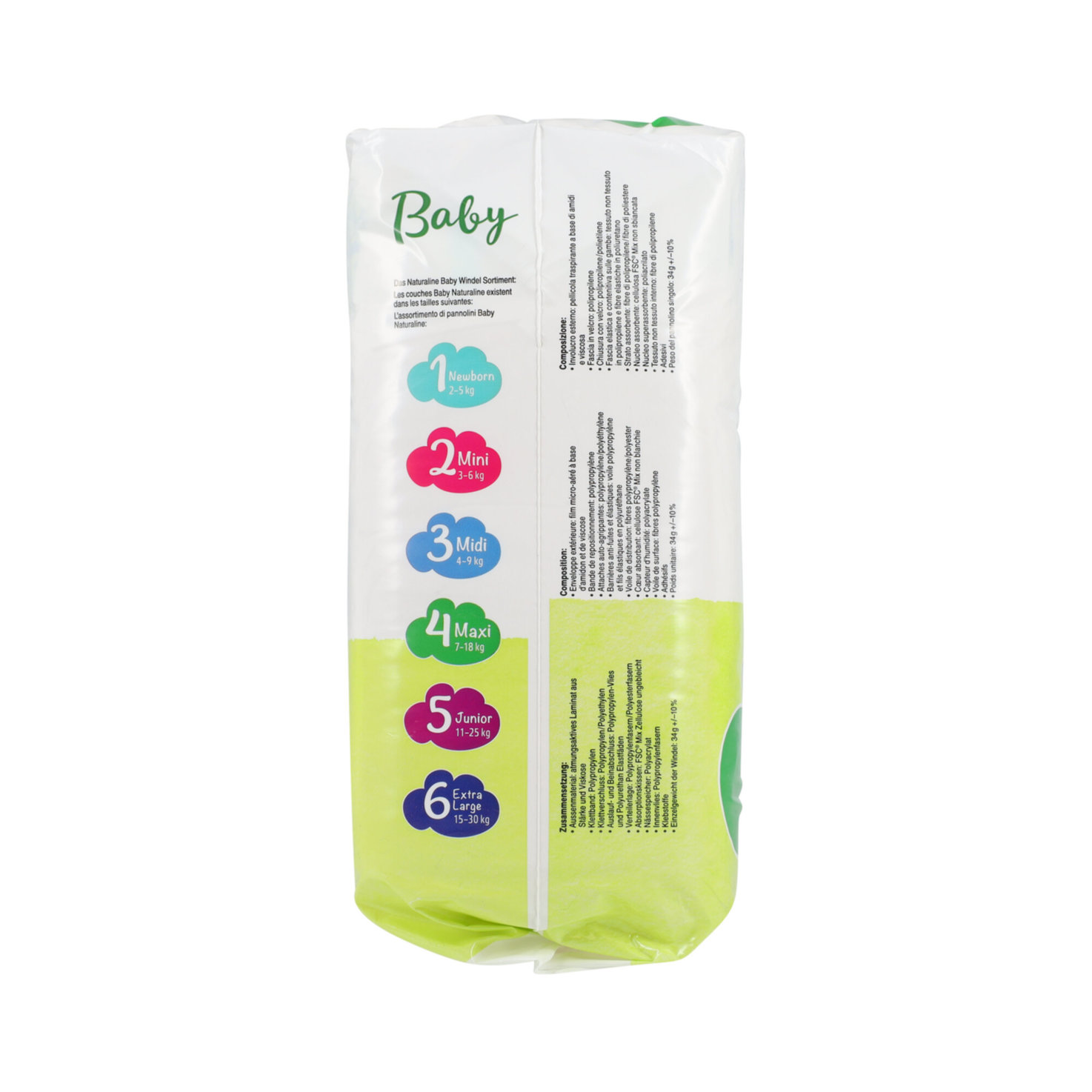 Naturaline Baby Grösse 4 Maxi, 7-18kg, 40 Stück