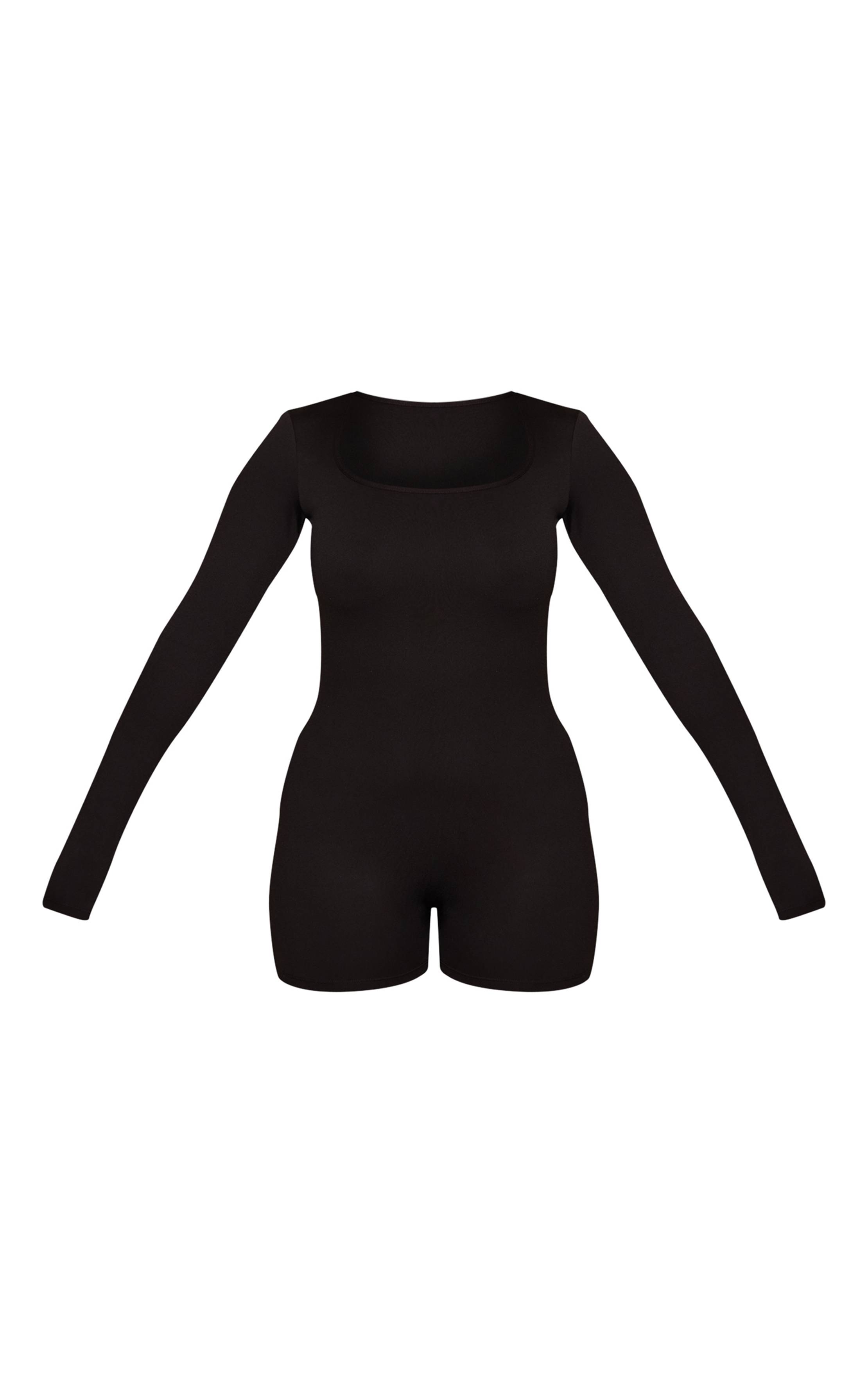 Noir Body Sculptant À Manches Longues Shape