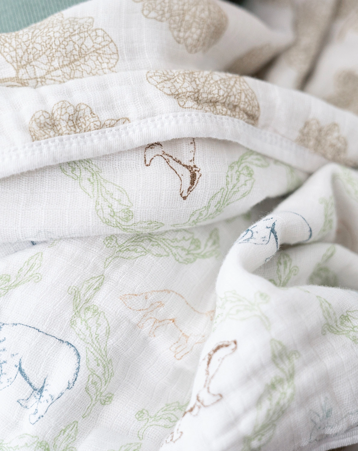 Musselin-Babydecke HARMONY - FOLK FOREST (112x112)