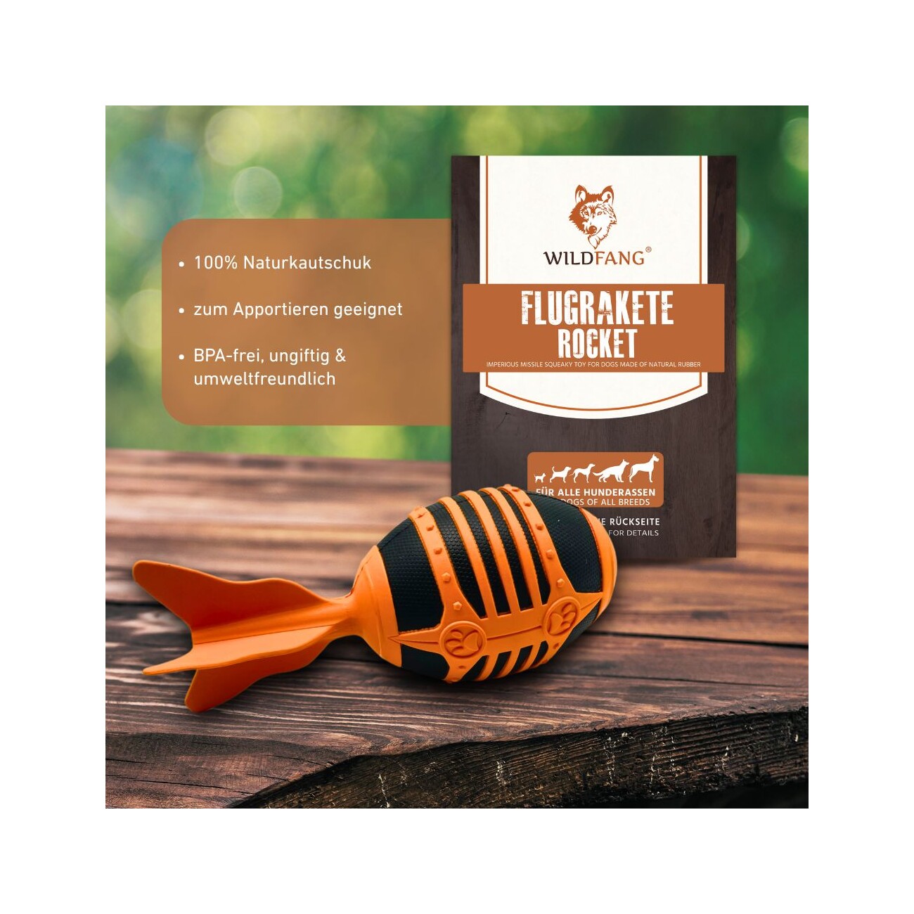 Wildfang ® Naturkautschuk Wurfspielzeug - Wurfrakete 