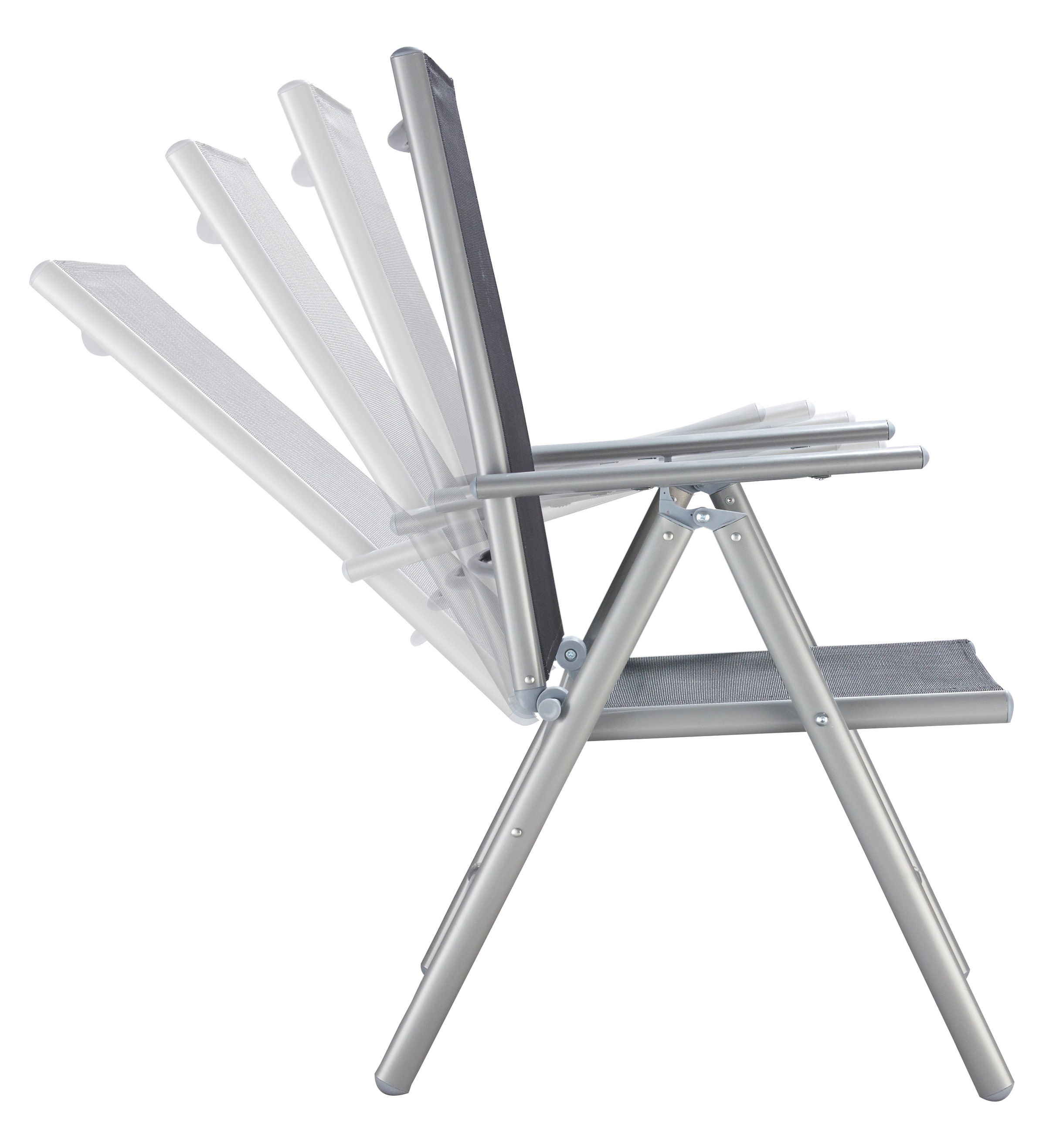MERXX Balkonset »Lima« 2x Klappsessel, 1x Ausziehtisch 65(130)x65 cm, 3 Stk. tlg. pulverbeschichtetes Aluminium, aus 100% Polyester, für 2 Personen