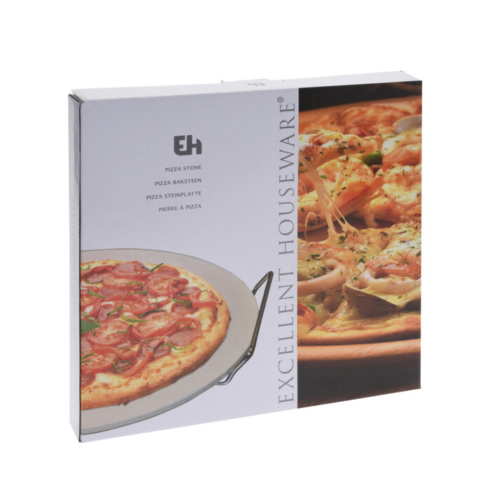 Pizzastein mit Griffen 33 cm