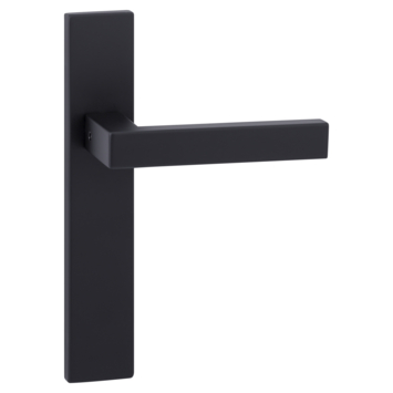 Karwei deurkruk set Chelsea recht blind schild zwart RVS