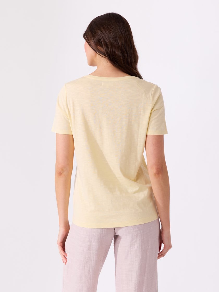 Ava v-hals t-skjorte Double Cream