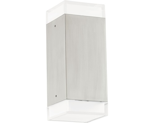 LED buitenwandlamp 2x2,5W 2x160 lm 3000 KH 19,5 cm roestvrij staal/wit