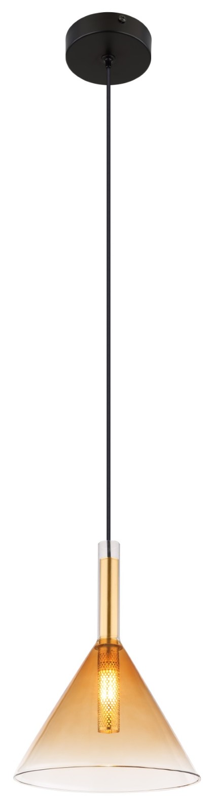 Hängeleuchte - schwarz-amber - 120 cm