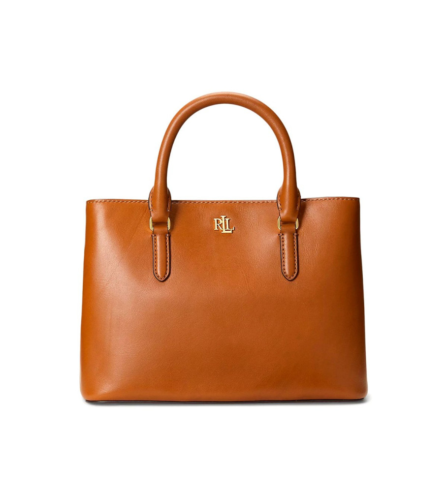Bolsa Ralph Lauren Marcy em couro marrom