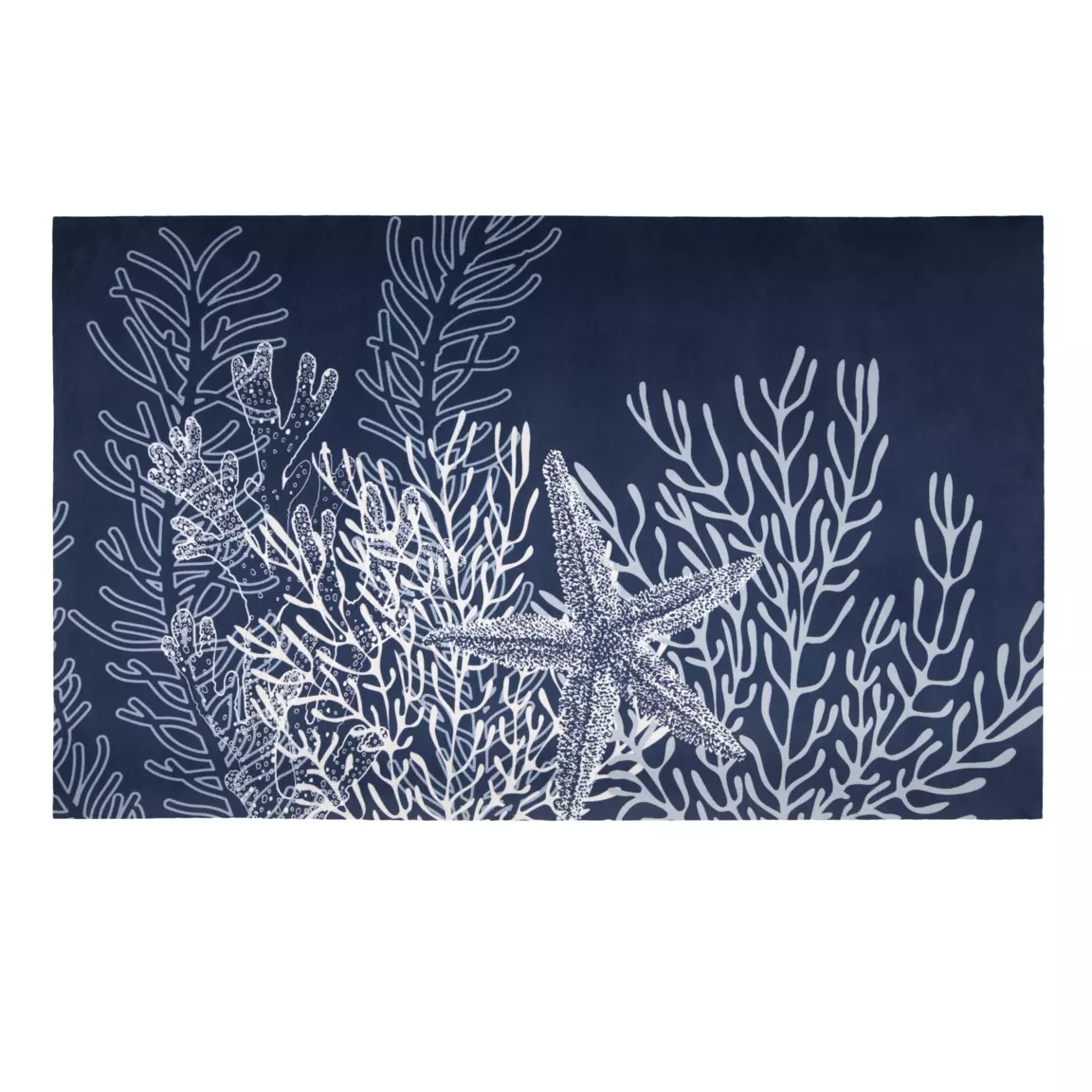 Tapis antidérapant (75 cm) Carnac Bleu marine