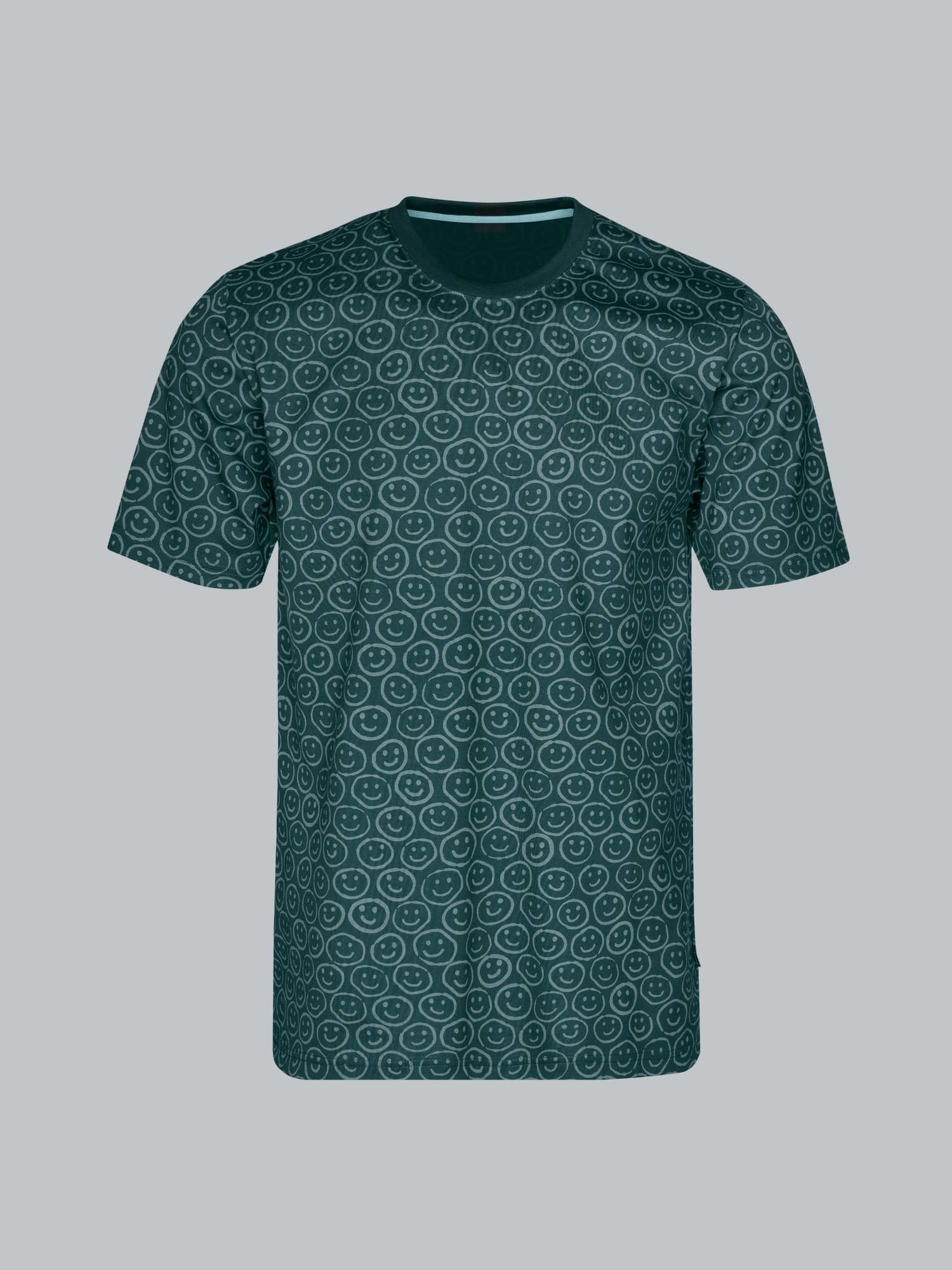 T-Shirt mit freundlichem Smiley-Muster Saphir