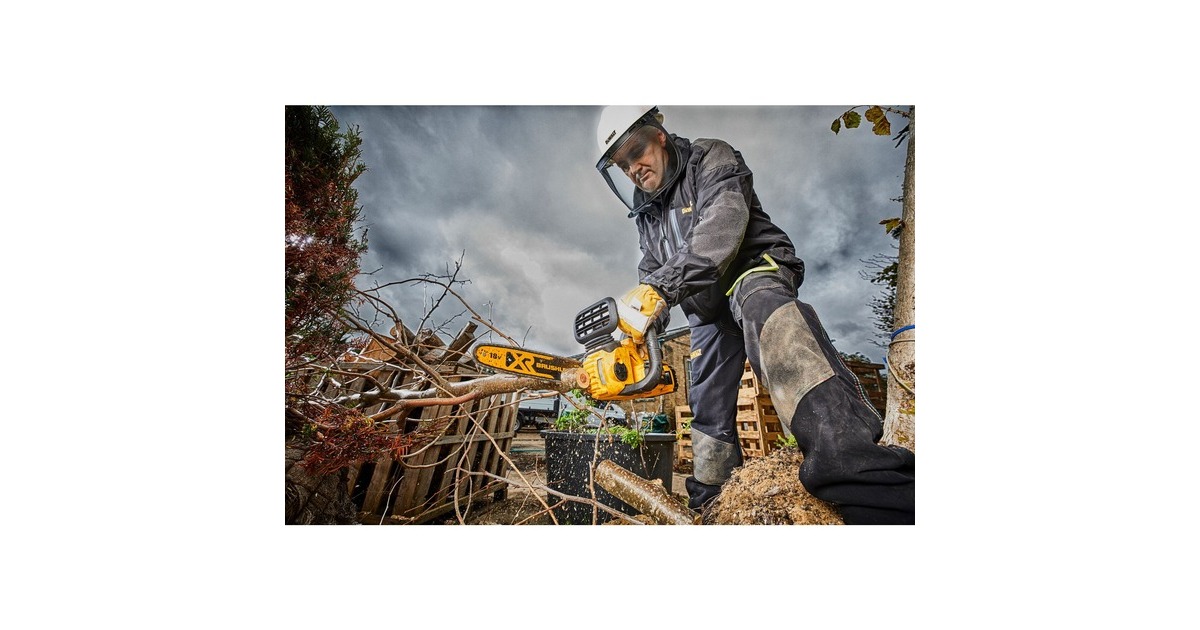 DEWALTDCM565N-XJ 18V XR Brushless Compacte kettingzaag 30cm elektrische kettingzaag  (Geel/zwart, Accu en oplader niet inbegrepen)