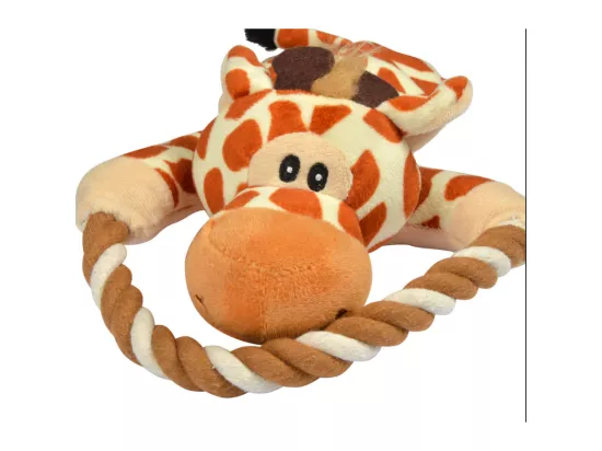 Jouet peluche Girafe avec anneau sonore pour chien 