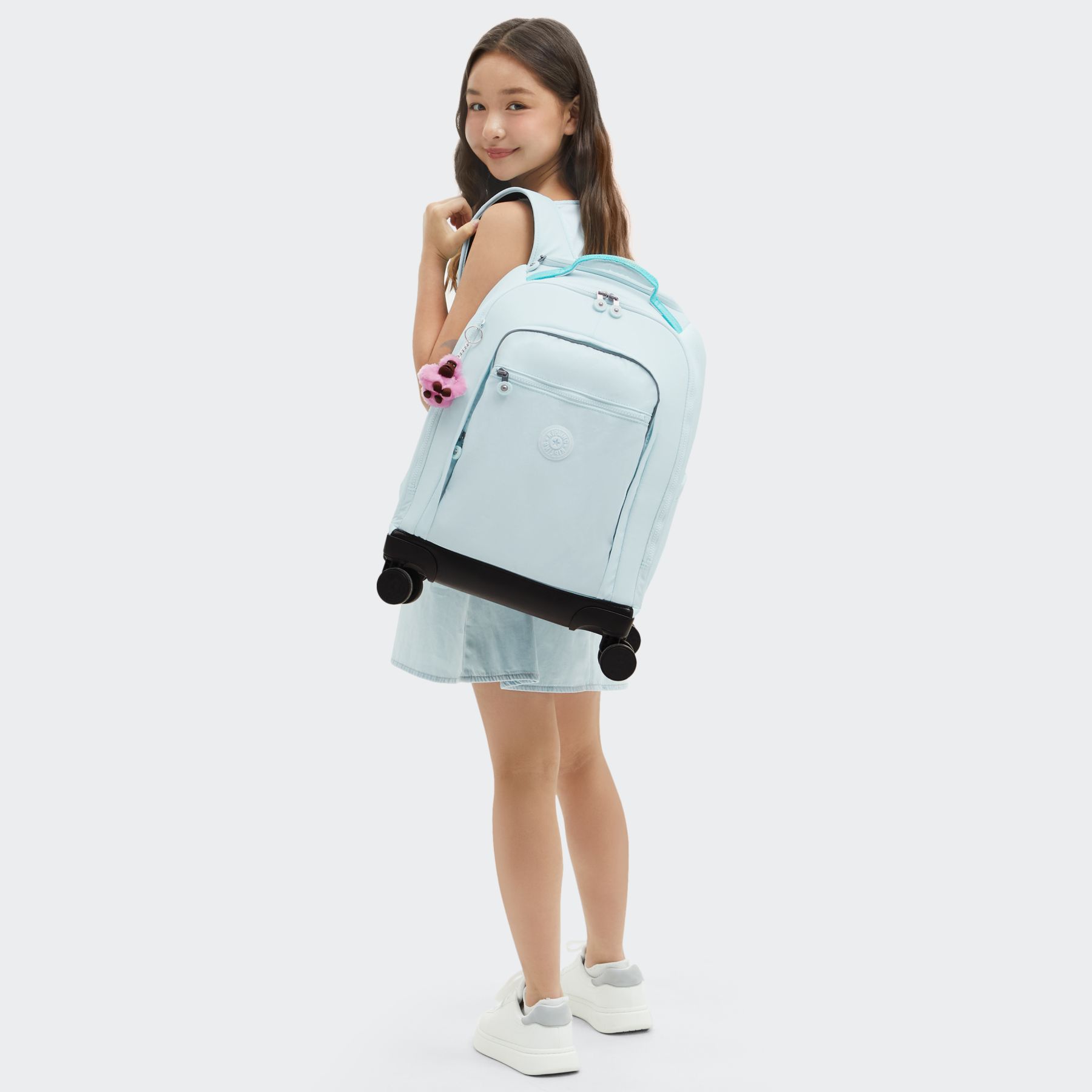 NEW ZEA Grand sac à dos à roulettes pour enfants avec protection pour ordinateur - Blue Sky Metallic