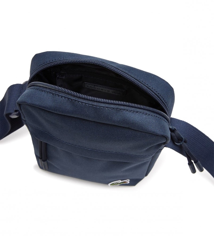 Bolsa de ombro Lacoste com zíper azul marinho