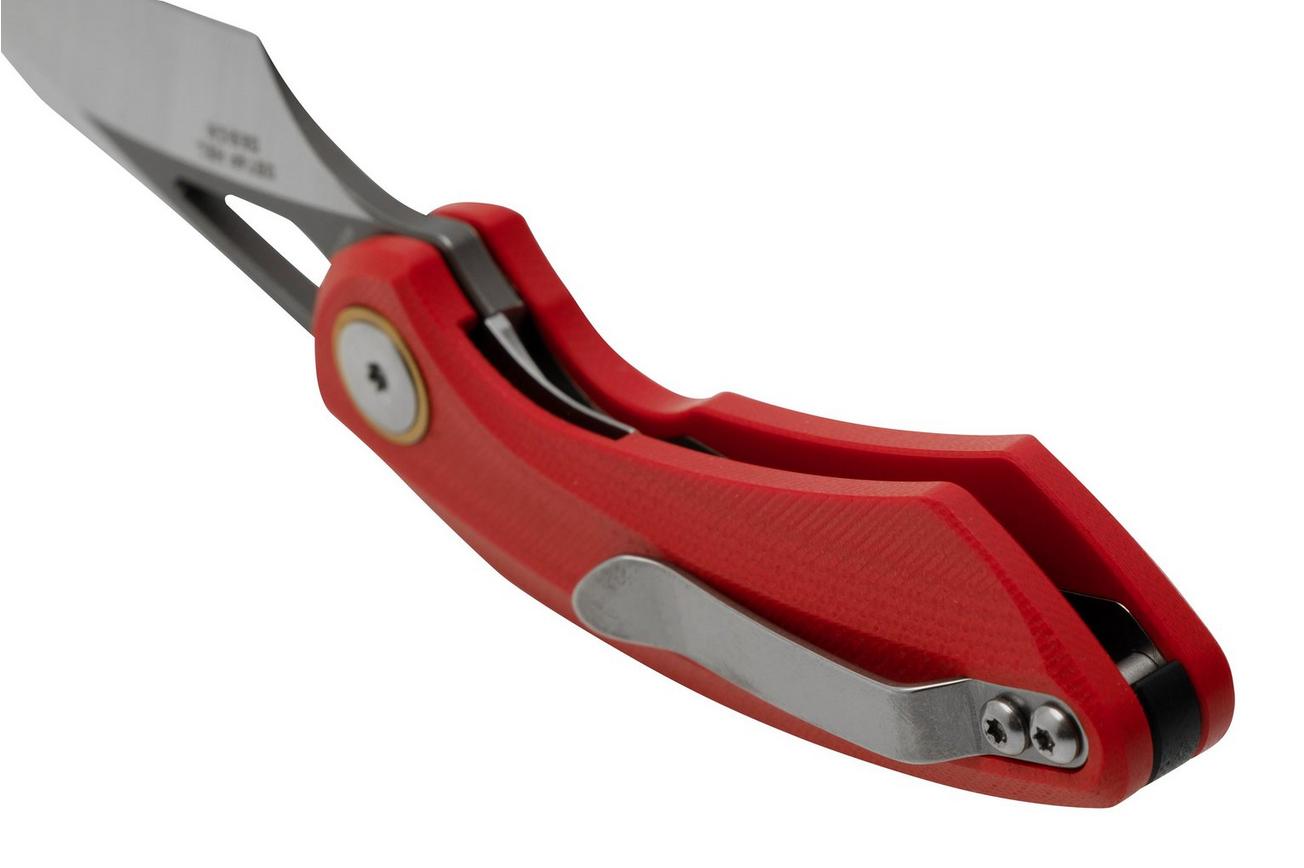 Bestech Bihai Grey DLC Stonewashed Satin, Red G10 BG53C-2 zakmes, Ostap Hel design