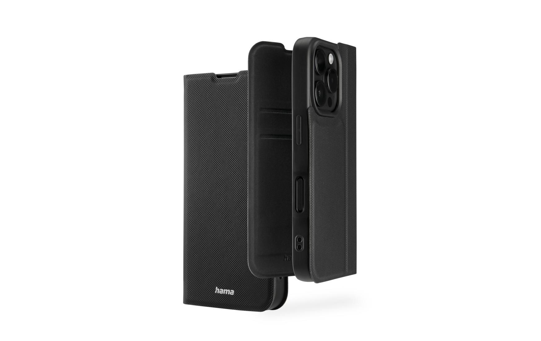 Book Cover Daily Protect Schwarz für iPhone 16 Pro MaxHama Daily Protect Handy-Schutzhülle 17.5 cm (6.9