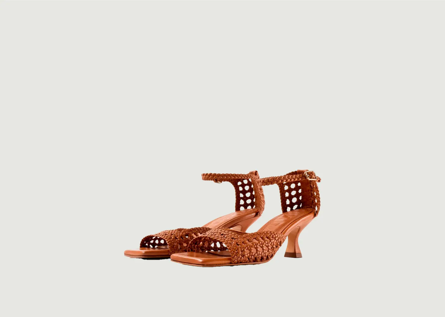 Sandales à talons en cuir tressé Veronica Souliers Martinez