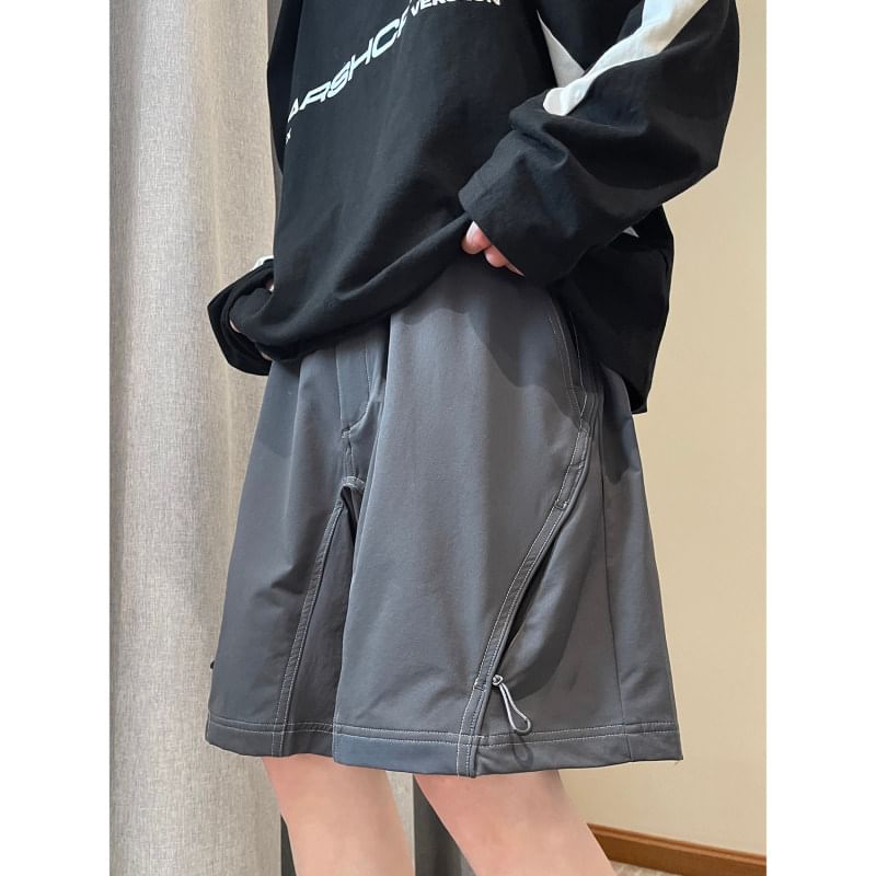 emeisa - Effen short met middelhoge taille